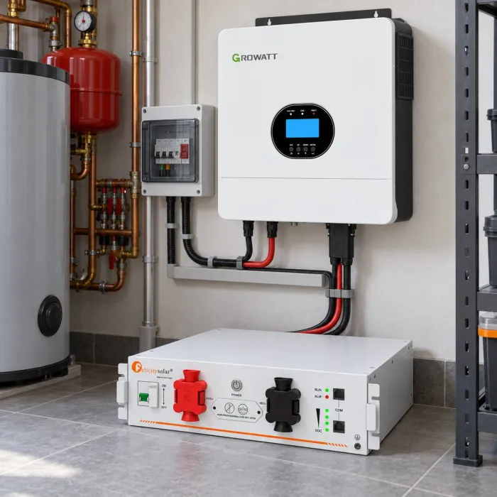 Комплект автономного живлення Growatt SPF 6000 ES Plus 6 кВт + Felicity FLA48100UG1 5,12 кВт·год