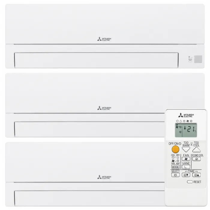 Мультиспліт-система Mitsubishi Electric MXZ-HA Classic на 3 кімнати (25+25+25) + MXZ-3HA50VF